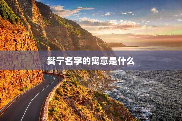 樊宁名字的寓意是什么