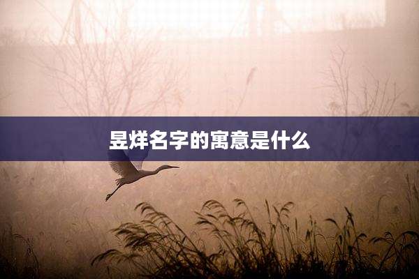 昱烊名字的寓意是什么