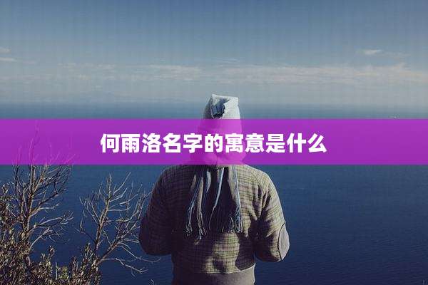 何雨洛名字的寓意是什么