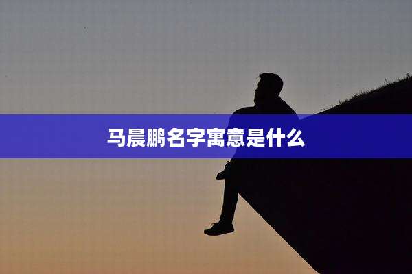 马晨鹏名字寓意是什么