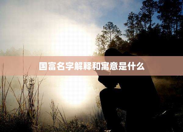 国富名字解释和寓意是什么