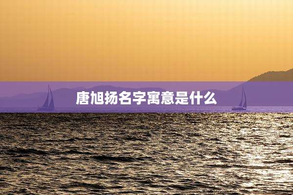 唐旭扬名字寓意是什么