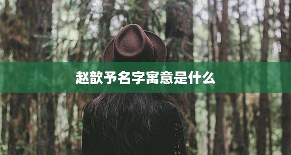 赵歆予名字寓意是什么