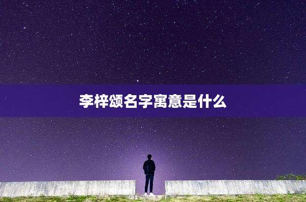李梓颂名字寓意是什么