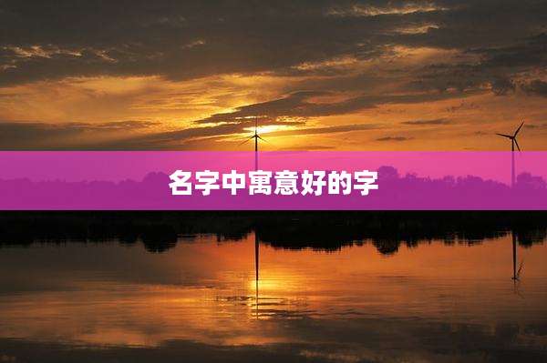 名字中寓意好的字