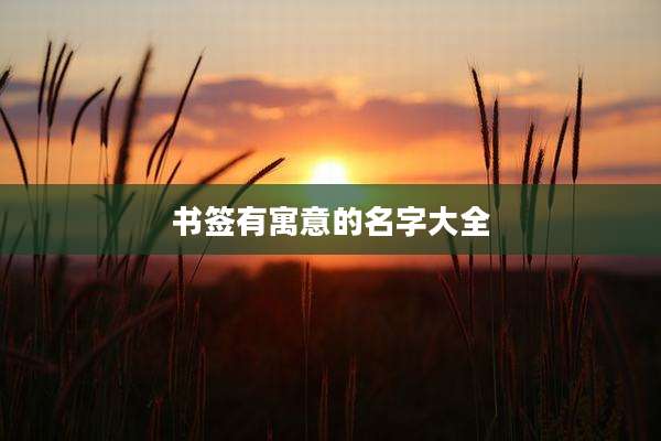 书签有寓意的名字大全