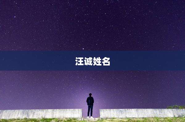 汪诚姓名