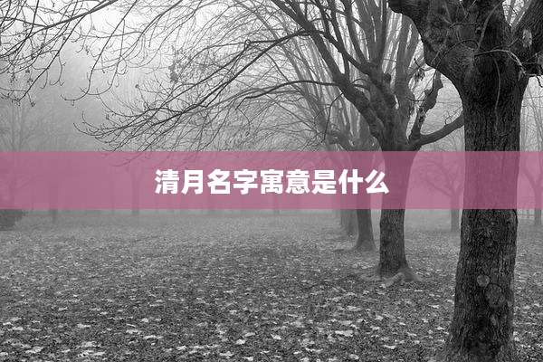 清月名字寓意是什么