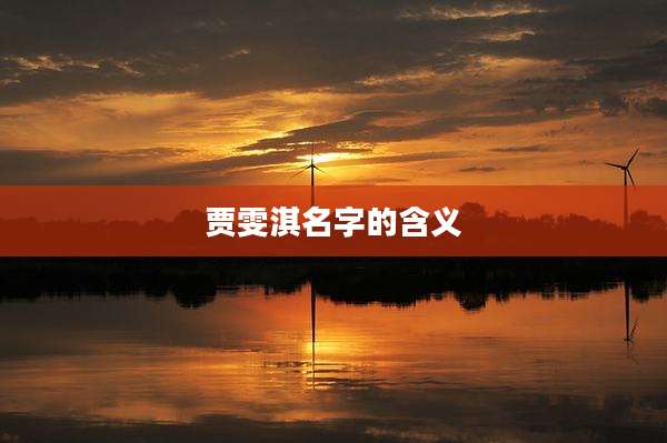 贾雯淇名字的含义