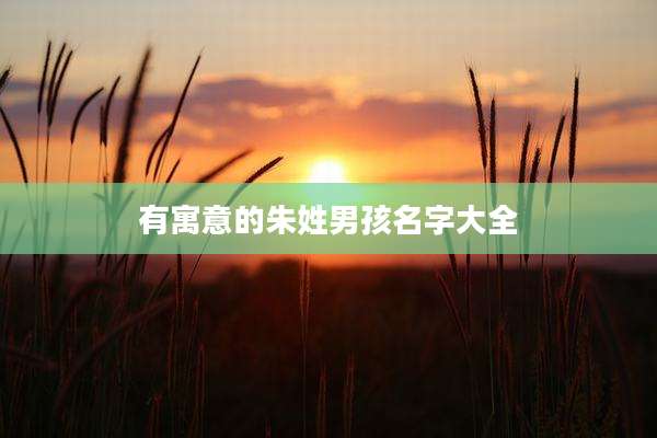 有寓意的朱姓男孩名字大全