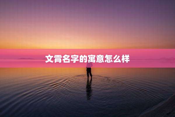 文霄名字的寓意怎么样