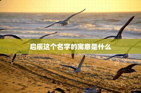 启辰这个名字的寓意是什么