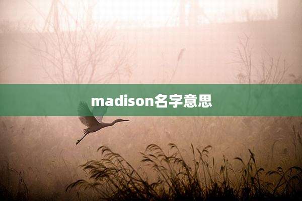 madison名字意思