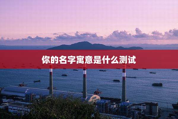 你的名字寓意是什么测试