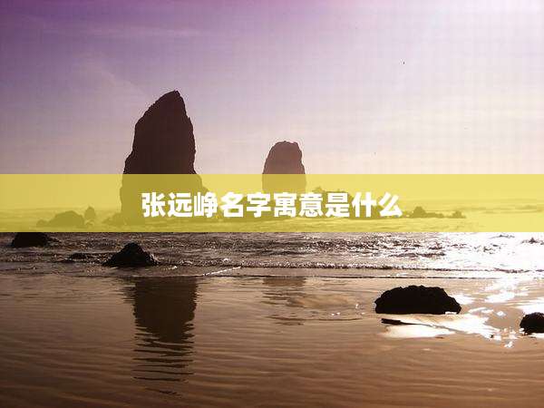 张远峥名字寓意是什么