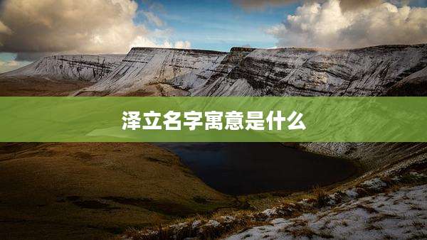 泽立名字寓意是什么