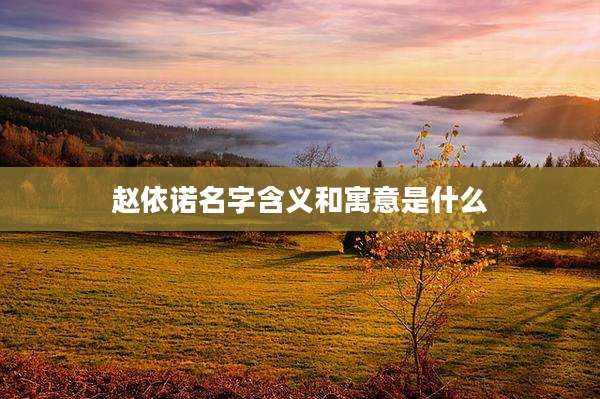 赵依诺名字含义和寓意是什么