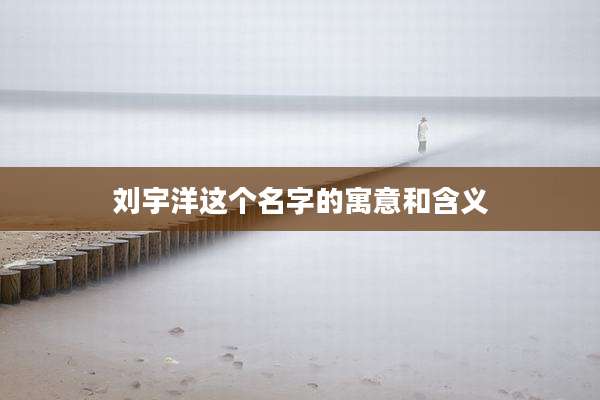 刘宇洋这个名字的寓意和含义