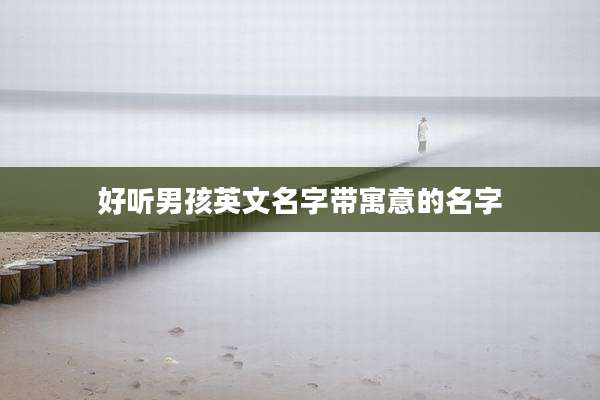好听男孩英文名字带寓意的名字