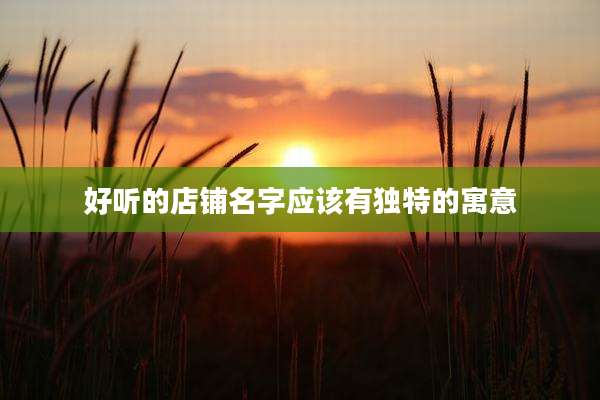 好听的店铺名字应该有独特的寓意