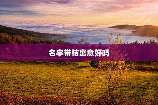 名字带桔寓意好吗