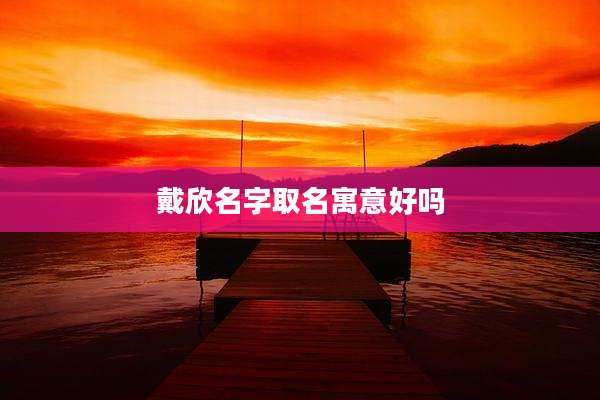 戴欣名字取名寓意好吗