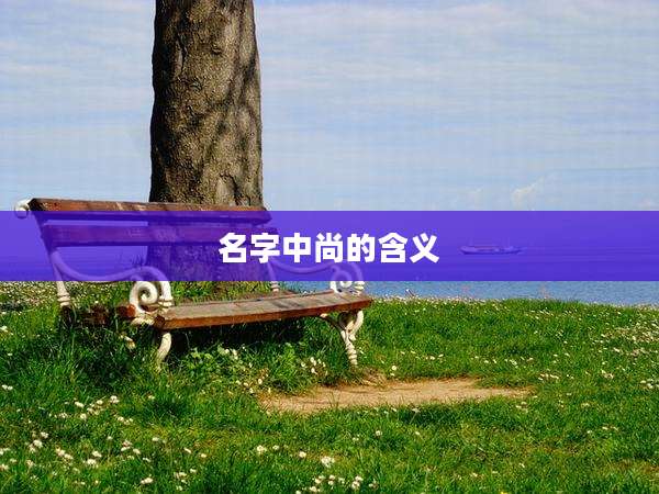 名字中尚的含义