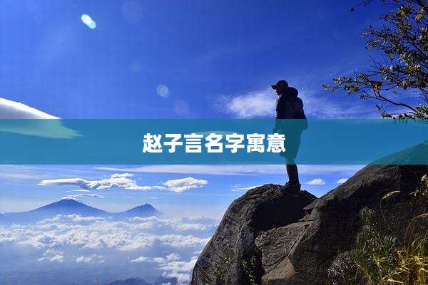 赵子言名字寓意
