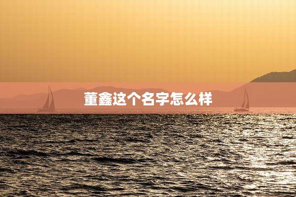 董鑫这个名字怎么样