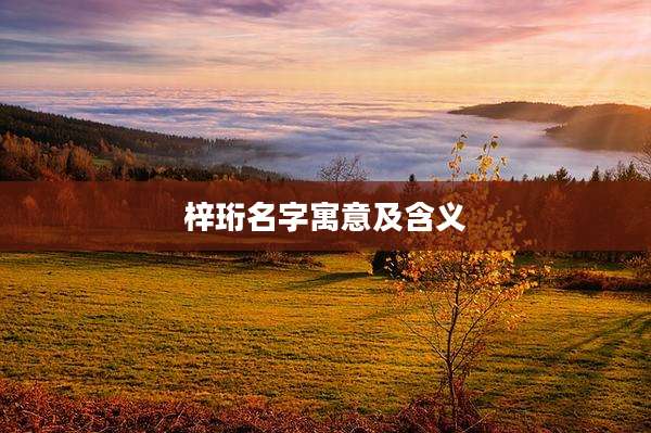 梓珩名字寓意及含义