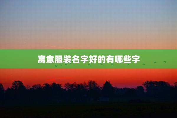 寓意服装名字好的有哪些字
