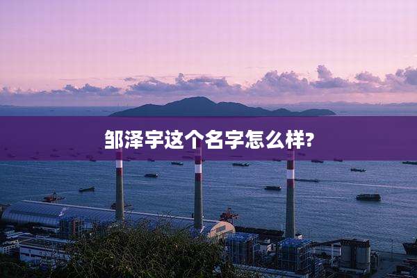 邹泽宇这个名字怎么样?