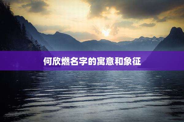 何欣燃名字的寓意和象征