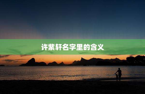 许紫轩名字里的含义