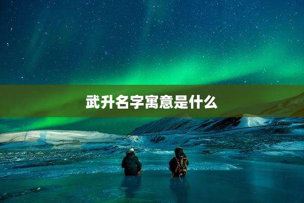 武升名字寓意是什么