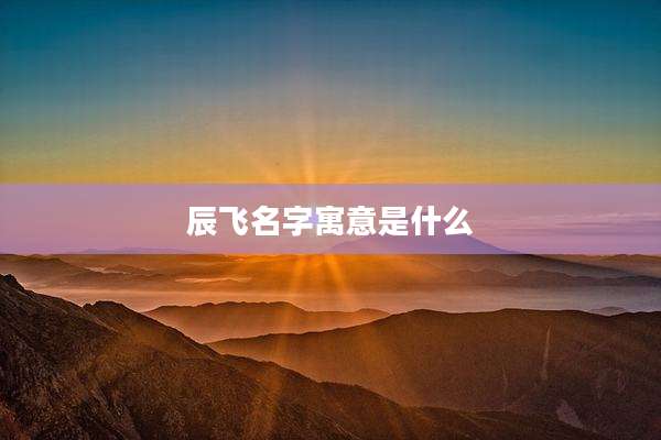 辰飞名字寓意是什么