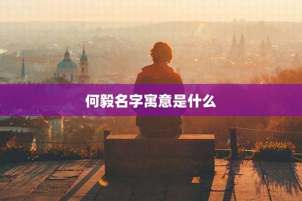 何毅名字寓意是什么
