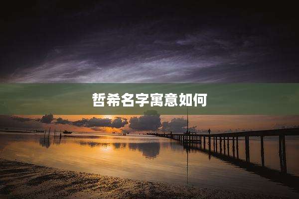 哲希名字寓意如何