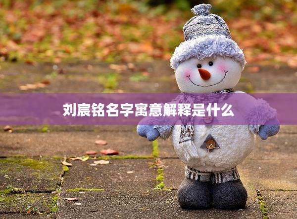 刘宸铭名字寓意解释是什么