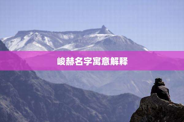 峻赫名字寓意解释