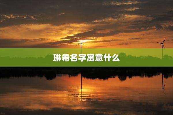 琳希名字寓意什么