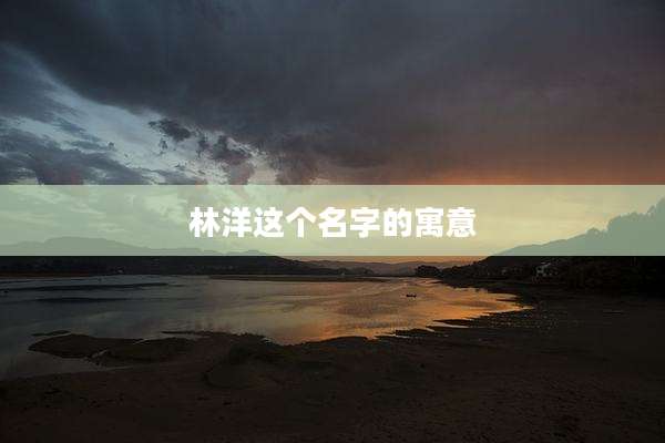 林洋这个名字的寓意