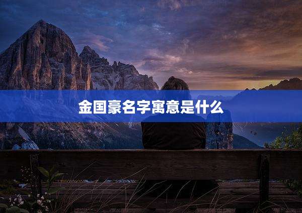 金国豪名字寓意是什么