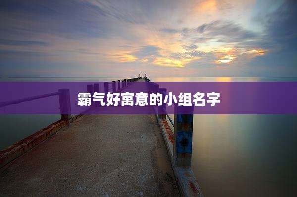霸气好寓意的小组名字