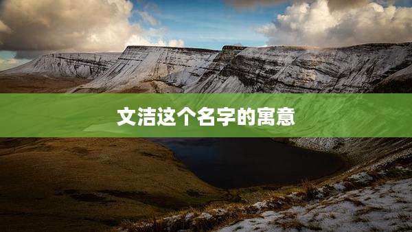 文洁这个名字的寓意