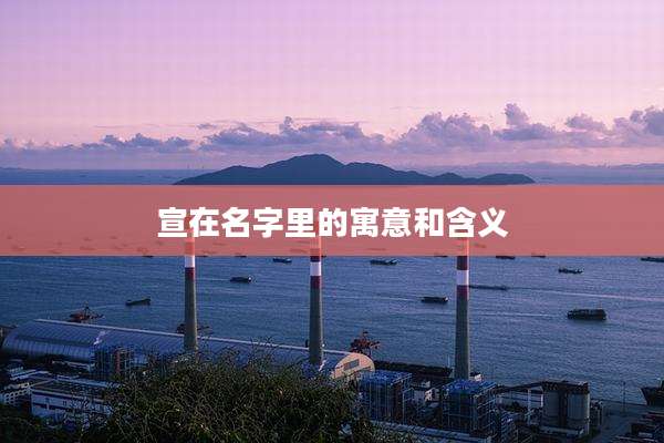 宣在名字里的寓意和含义