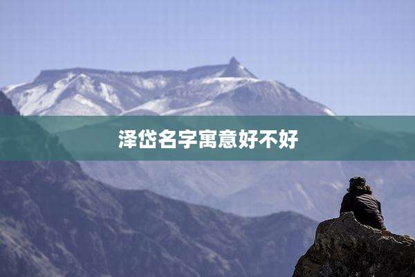 泽岱名字寓意好不好