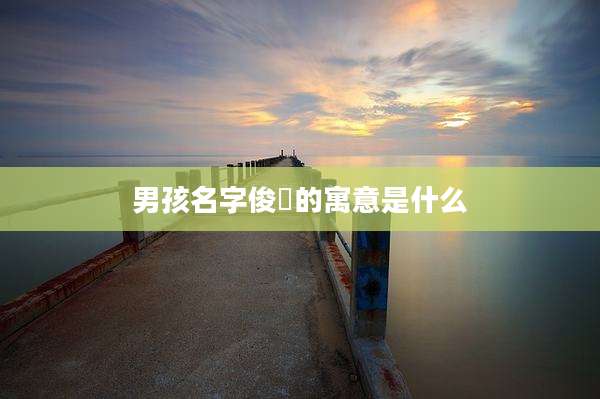 男孩名字俊喆的寓意是什么