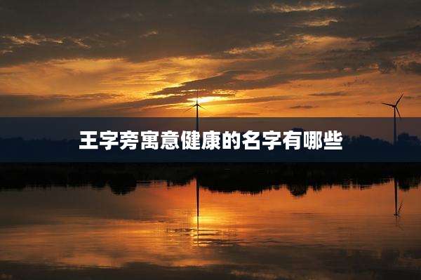 王字旁寓意健康的名字有哪些
