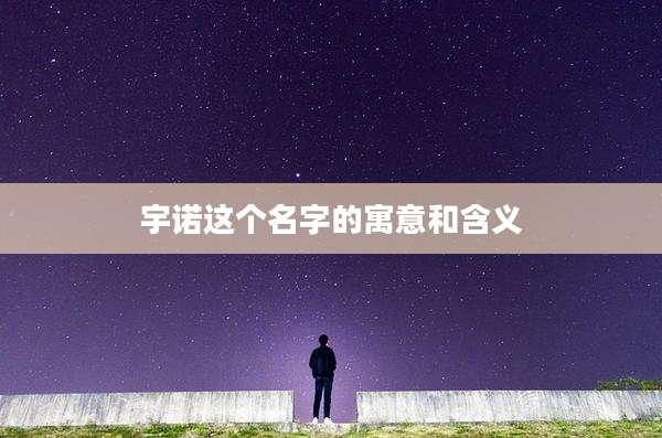 宇诺这个名字的寓意和含义